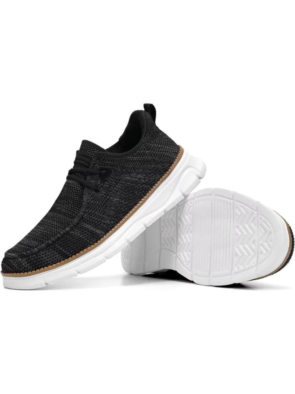 Men's Black Slip On Loafers Comfortable Boat Casual Walking Sneaker Shoes